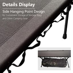 TARKA Folding Camping Cot Portable Outdoor Bed 150kg Capacity, 600D Oxford Fabric Aviation-Grade Aluminum Alloy for Picnic BBQ