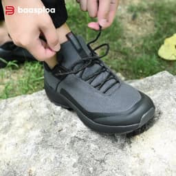 Baasploa Men Hiking Shoes New Comfort Climbing Outdoor Sneakers Trekking Non-Slip Wear Resistant Walking Shoes Male Lace-Up