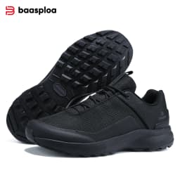 Baasploa Men Hiking Shoes New Comfort Climbing Outdoor Sneakers Trekking Non-Slip Wear Resistant Walking Shoes Male Lace-Up