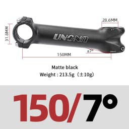 UNO Long Stem Mtb Power 140/150mm Bicycle Fork Stem Extension 7/17 Degree Handlebar Stem Riser Road Power Downstem For Bicycl