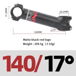 UNO Long Stem Mtb Power 140/150mm Bicycle Fork Stem Extension 7/17 Degree Handlebar Stem Riser Road Power Downstem For Bicycl