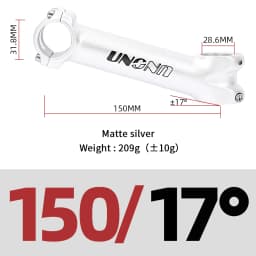 UNO Long Stem Mtb Power 140/150mm Bicycle Fork Stem Extension 7/17 Degree Handlebar Stem Riser Road Power Downstem For Bicycl