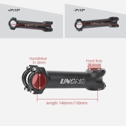 UNO Long Stem Mtb Power 140/150mm Bicycle Fork Stem Extension 7/17 Degree Handlebar Stem Riser Road Power Downstem For Bicycl