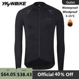 YKYWBIKE Men's Cycling Jersey Water-Resistance Bicycle Outdoors Sports Jersey Windproof Winter Coat Thermal Road Bike Clothing