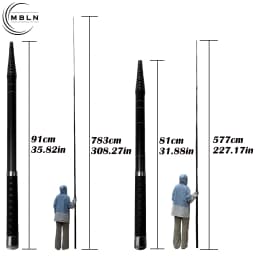 Carbon Fiber Telescopic Landing Net Pole, 6m/8m, Anti-Slip Handle, 8mm Universal Net Head, Ideal for Sea Fishing