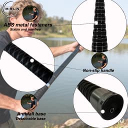 Carbon Fiber Telescopic Landing Net Pole, 6m/8m, Anti-Slip Handle, 8mm Universal Net Head, Ideal for Sea Fishing