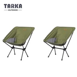 TARKA 2Pcs Folding Chairs for Camping Outdoor Portable Lightweight Foldable Chair Set for Beach Garden Balcony Backyard,