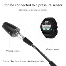DIDEEP Diving Carbon Fiber Braided High Pressure Tube, Scuba Diving Residual Pressure Hose, Can Be Connected to Pressure Sensor