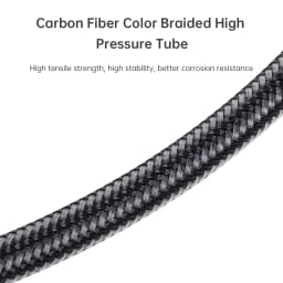 DIDEEP Diving Carbon Fiber Braided High Pressure Tube, Scuba Diving Residual Pressure Hose, Can Be Connected to Pressure Sensor