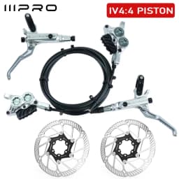 IIIPRO IV4 Bicycle Hydraulic Brakes Set 4 Piston Bike Hydraulic Disc Brake Set 160mm Road MTB Oil Pressure Brake Disc