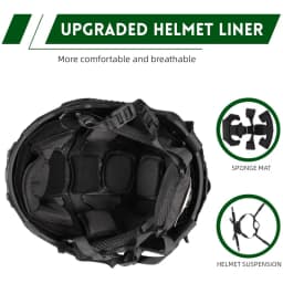 FAST Tactical Protective Helmet Adjustable Tactical Helmet with Battery Pouch & Cover for Airsoft, Cosplay, Military Gear