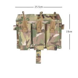PEW TACTICAL Elastic Triple Mag Pouch 556 Magazine Front Panel Hunting Placard Hook And Loop SPC JPC Plate Carrier Airsoft FP19