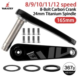 WUZEI Road Bike Carbon Crank 24mm Spindle 165 170mm Bicycle Crankset 8 Bolts Direct Mount Speed Bike Sprocket for Shimano R8000