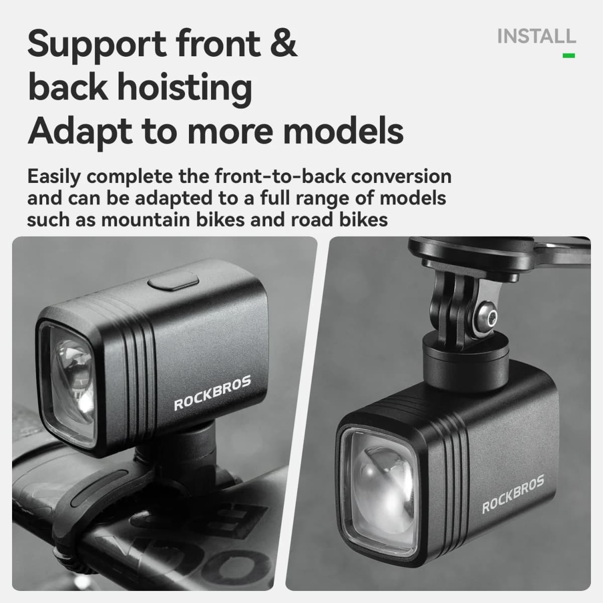 ROCKBROS 1000LM Bicycle Front Hanging Light Bike Headlight Cut-off Line Intelligent Power Display Screen High Brightness Light