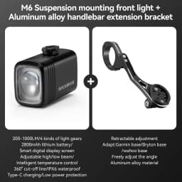 ROCKBROS 1000LM Bicycle Front Hanging Light Bike Headlight Cut-off Line Intelligent Power Display Screen High Brightness Light