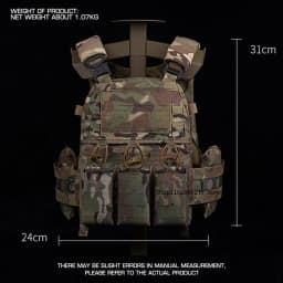 FCPC V5 Style Tactical Plate Carrier Vest – MOLLE Modular Hunting & Airsoft Vest with Back Panel Utility Pouch