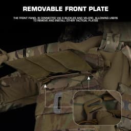 FCPC V5 Style Tactical Plate Carrier Vest – MOLLE Modular Hunting & Airsoft Vest with Back Panel Utility Pouch