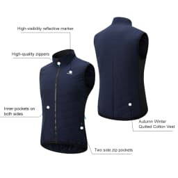 HISERWA Winter Cycling Vest Sleeveless Thermal Fleece Bicycle Gelit Windproof Waterproof Bike Vest High Quality Zipper
