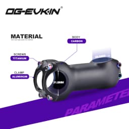 OG-EVKIN BS-004 Pro+ Carbon Fiber Stem 10 Degree 31.8MM Titanium Road Bike Stem Positive and Negative Cycling MTB Bicycle Parts