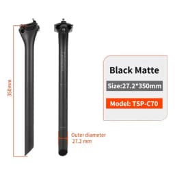 TOSEEK C70 T800 Carbon Fibre Seatpost Bike Seat Post MTB Road Bicycle Seat Tube Parts 27.2/31.6*350/400mm Titanium Screws