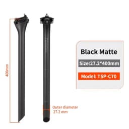 TOSEEK C70 T800 Carbon Fibre Seatpost Bike Seat Post MTB Road Bicycle Seat Tube Parts 27.2/31.6*350/400mm Titanium Screws