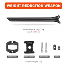 TOSEEK C70 T800 Carbon Fibre Seatpost Bike Seat Post MTB Road Bicycle Seat Tube Parts 27.2/31.6*350/400mm Titanium Screws