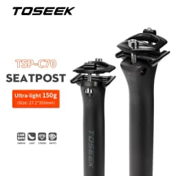 TOSEEK C70 T800 Carbon Fibre Seatpost Bike Seat Post MTB Road Bicycle Seat Tube Parts 27.2/31.6*350/400mm Titanium Screws