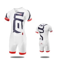 Men’s Triathlon Suit Breathable & Padded Tri Suit for Bike Run Race Day Gear for Triathletes Short Sleeve Gym Set