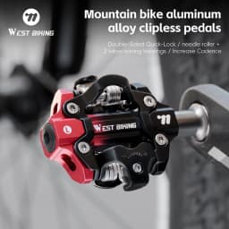 WEST BIKING 3 Bearing Bicycle Lock Pedal Waterproof Aluminum Alloy Clipless Bike Pedals SPD System Professional Cycling Pedal
