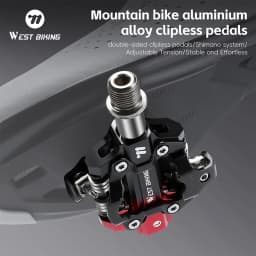 WEST BIKING 3 Bearing Bicycle Lock Pedal Waterproof Aluminum Alloy Clipless Bike Pedals SPD System Professional Cycling Pedal