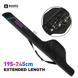 Booms Fishing 195cm Extended Design Fishing Rod and Reel Case Portable Folded 50cm Fishing Poles Case Fishing Spinning Bag