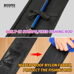 Booms Fishing 195cm Extended Design Fishing Rod and Reel Case Portable Folded 50cm Fishing Poles Case Fishing Spinning Bag