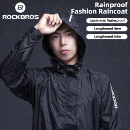 ROCKBROS Waterproof Cycling Rain Coat Men Breathable Windproof Reflective Hooded Raincoat Outdoor Sport Windbreaker Jacket