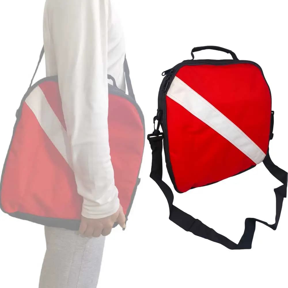 Scuba Diving Regulator Bag Square Flag Regulator Carry Cushioned Zipper Bag with Handle & Shoulder Strap Professional Diver Bag