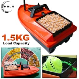 MBLN Mini GPS Bait Boat – 24 Waypoints, Beidou/GPS Navigation, Auto Return, Cruise Control, Quiet Dual Motor, Water Temp Sensor
