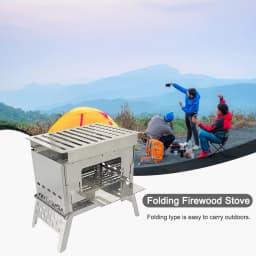 Foldable Camping Wood Stove Portable Folding Firewood Furnace Ultralight Multifunction for Fishing Hiking Survival Cookware Tool