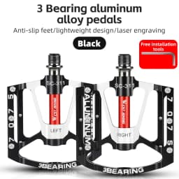 WEST BIKING Ultralight Cycling Pedals 3 Bearing MTB Road Bike 7075 Aluminum Alloy Non-slip Flat Pedal Multicolor Cycling Parts