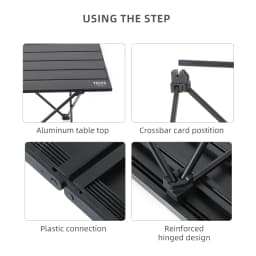 Aluminum Alloy Outdoor Camping Folding Egg Roll Table Durable High Aesthetic Value Compact Camping Table
