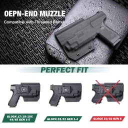 G17/G19+TLR-8 / TLR-8A Holster IWB Kydex Holster Optic Cut Fit: G17/G19/G44/G45 (GEN 1-5)&G23/32 (Gen 3-4)+TLR-8/TLR-8A