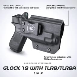 G17/G19+TLR-8 / TLR-8A Holster IWB Kydex Holster Optic Cut Fit: G17/G19/G44/G45 (GEN 1-5)&G23/32 (Gen 3-4)+TLR-8/TLR-8A