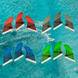 UPSURF FCS 2 Fin Tri Fin Set | Double Tabs 2 G3/G5 Size Honeycomb Carbon Fins in 4 Colors | For Shortboard Performance