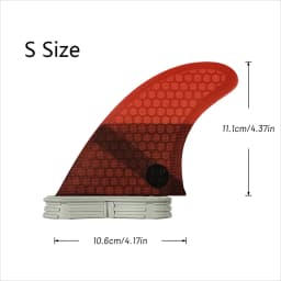 UPSURF FCS 2 Fin Tri Fin Set | Double Tabs 2 G3/G5 Size Honeycomb Carbon Fins in 4 Colors | For Shortboard Performance