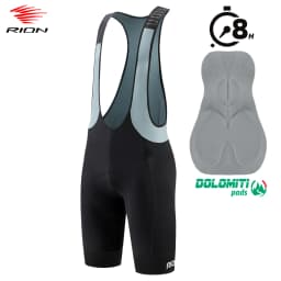 RION Men's Cycling Bib Shorts Mountain Bike MTB Padded Tights Bicycle Clothes Riding Bibs Dolomiti 8H Long Distance Breathable