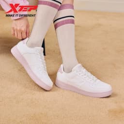 Xtep White Sneakers For Women 2026 Spring Couples Versatile Trendy Casual Thick-soled Increase Sports Shoes 874118319851