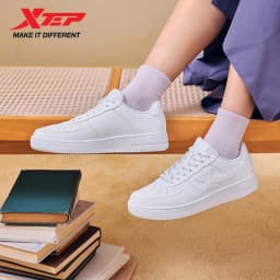 Xtep White Sneakers For Women 2026 Spring Couples Versatile Trendy Casual Thick-soled Increase Sports Shoes 874118319851
