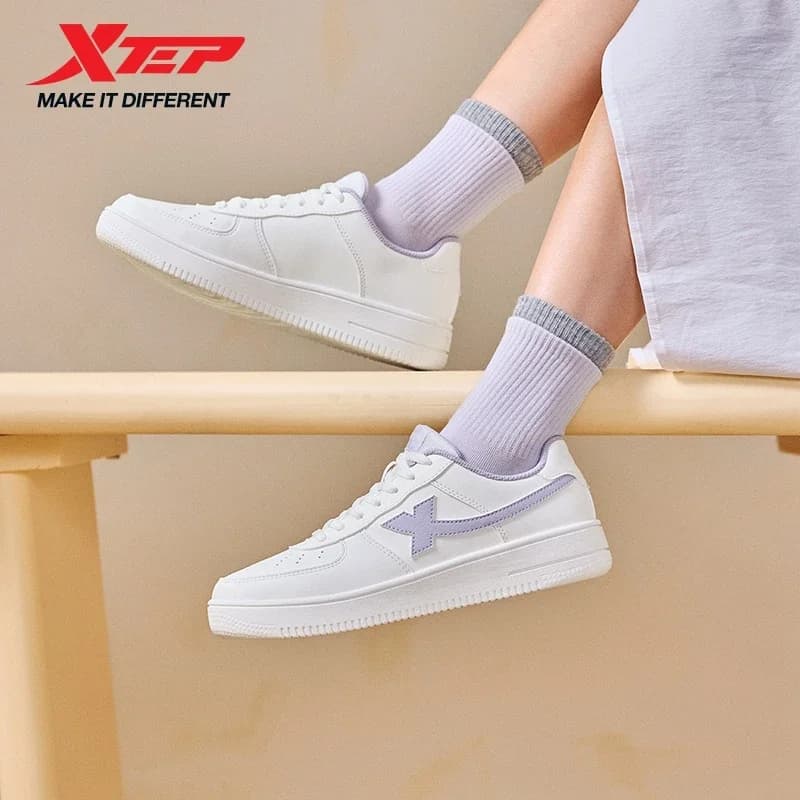 Xtep White Sneakers For Women 2026 Spring Couples Versatile Trendy Casual Thick-soled Increase Sports Shoes 874118319851