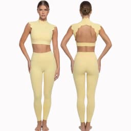 Woman Sports Sets Backless Hollow Out Tank Yoga Top Tight Women's Sports Bra Outerwear Workout Leggings Gym Clothes Woman