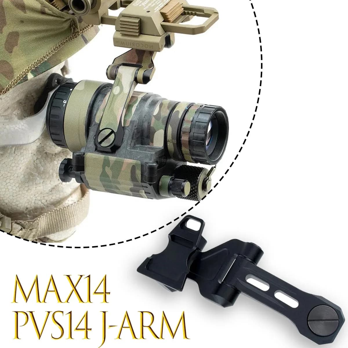 MAX14 PVS14 J-arm NVG Mount with Wilcox L4G24 Lightweight Metal Mount For AN/PVS-14 Tanto NVG Night Vision Mount Lightweight
