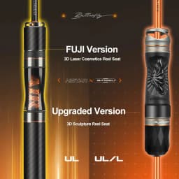 HASIDA Butterfly Fishing Rod Korea Guides Dual Action Air Mechanical Sound 3D Sculpture Reel Seat Light 68G Spinning Casting