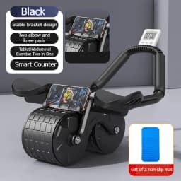 Dual Wheel Abdominal Exercise Roller Non-slip Stable Fitness Equipment Home Gym Belly Shaping Core Trainer For Beginners